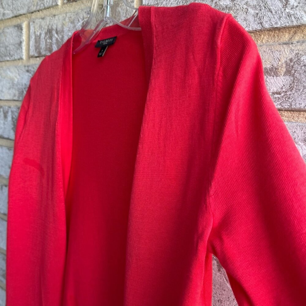 Talbots 3/4 Sleeve Open Front Cotton Blend Cardigan Sweater Size XS Petite - Picture 6 of 8